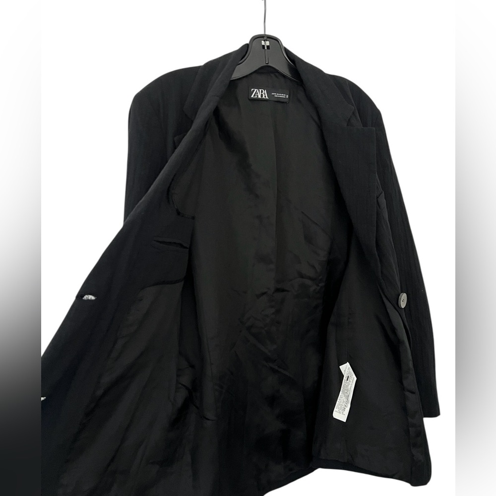 ZARA Blazer Relaxed Fit Lightweight In Black Size XS - Picture 9 of 16